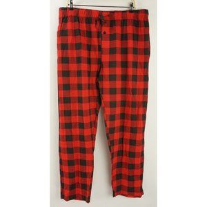Sleephero Women's Size XL Red Black Twill Plaid Cotton Drawstring Pajama Pants